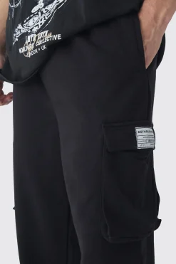 boohooMAN Tall Woven Tab Split Hem Relaxed Cargo Joggers | UK| Trousers|Joggers