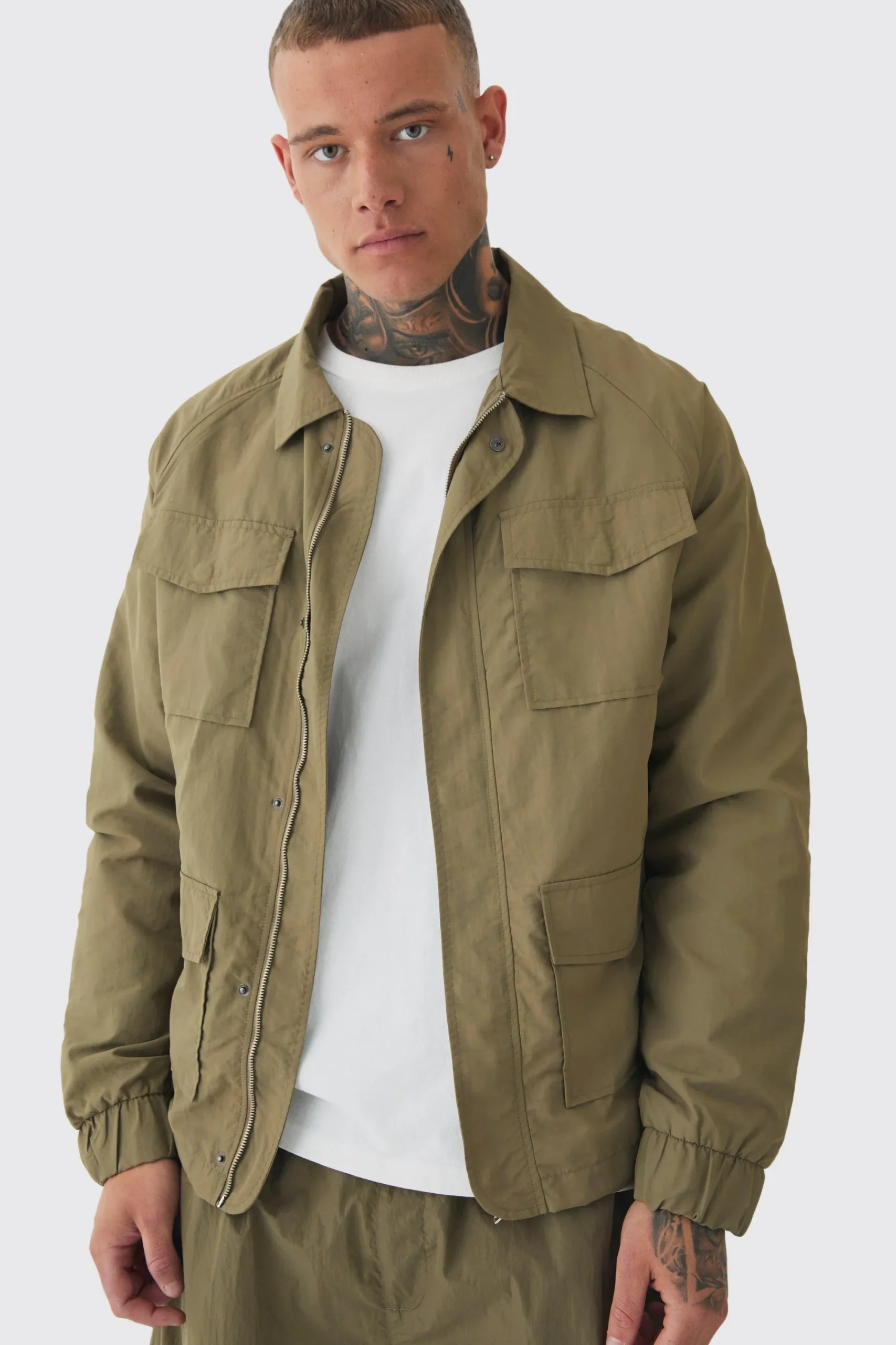 boohooMAN Tall Zip Up Lightweight Field Jacket | UK| Coats & Jackets
