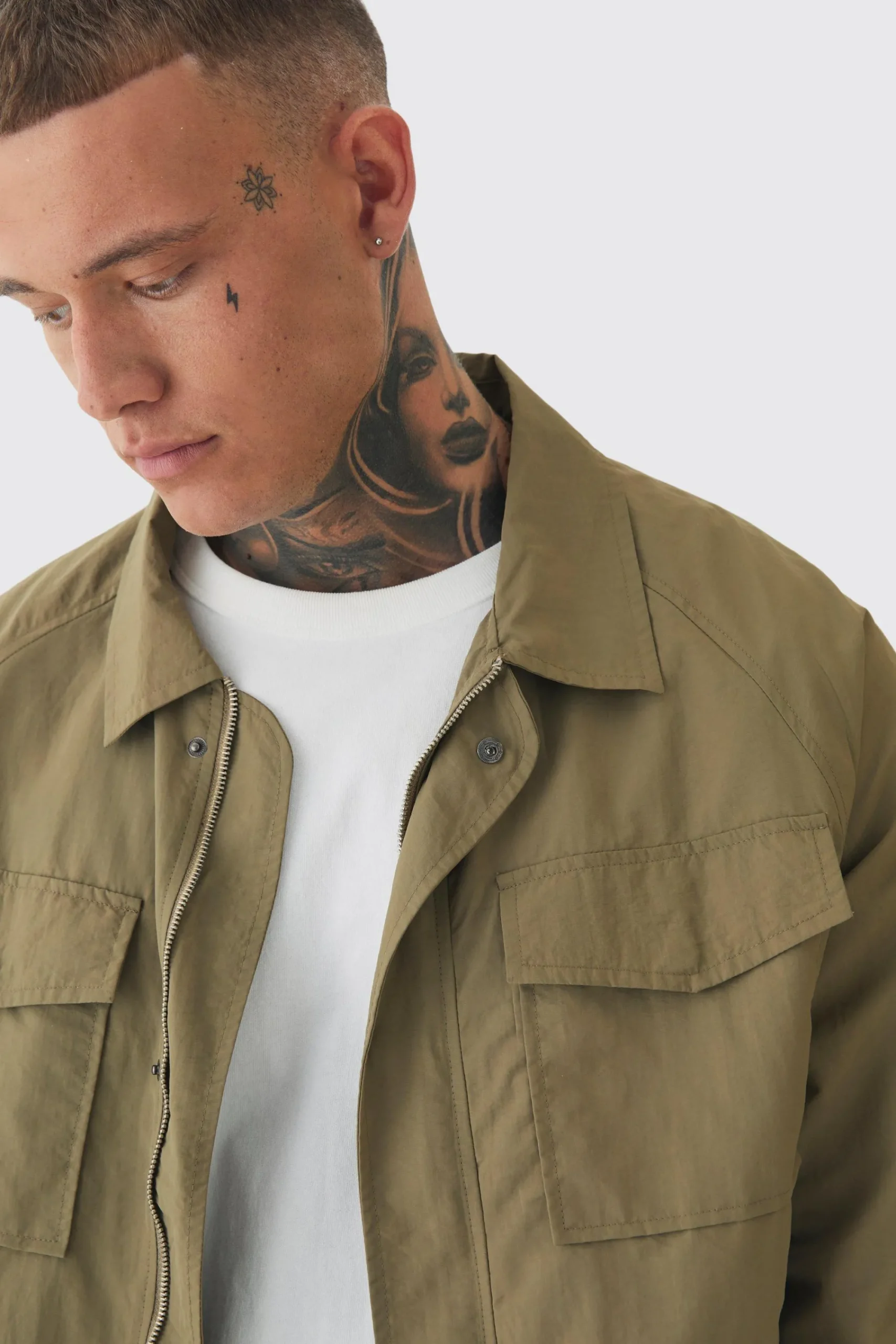 boohooMAN Tall Zip Up Lightweight Field Jacket | UK| Coats & Jackets