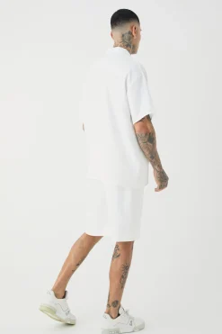 Tall Zip Up Linen Polo In | UK^boohooMAN New