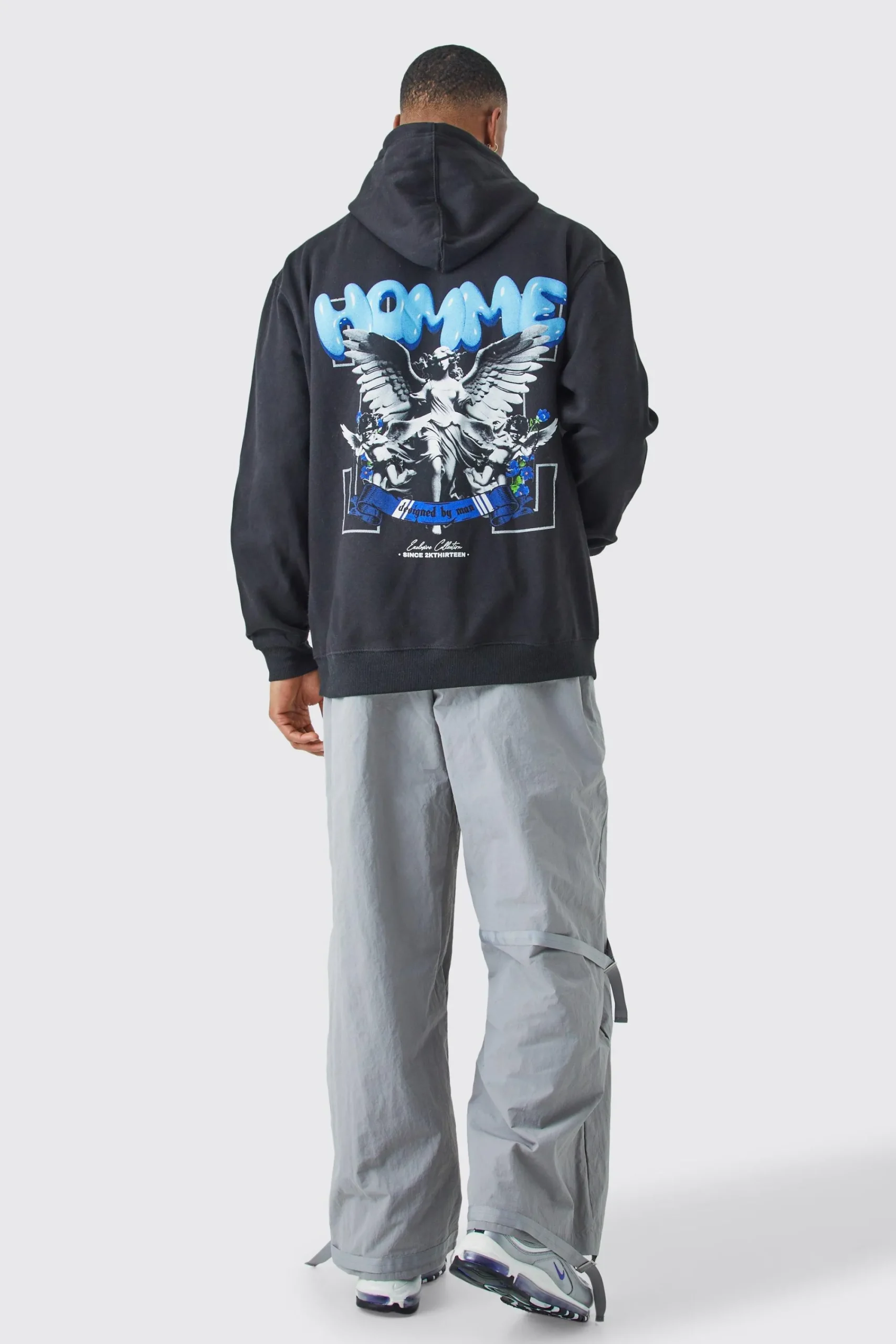 boohooMAN Tape Detail Adjustable Cuff Parachute Pants | UK| Trousers