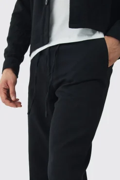 boohooMAN Tapered Chinos With Drawcords In | UK| Trousers