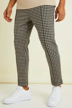 boohooMAN Tapered Pintuck Crop Elasticated Waist Smart Jogger | UK| Suits & Tailoring|Trousers