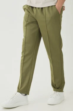 boohooMAN Tapered Pintuck Scuba Trouser | UK| Trousers|Sets & Co-Ords