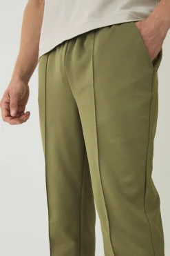 boohooMAN Tapered Pintuck Scuba Trouser | UK| Trousers|Sets & Co-Ords