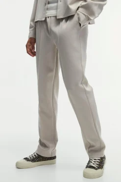 boohooMAN Tapered Pintuck Scuba Trouser | UK| Trousers|Sets & Co-Ords