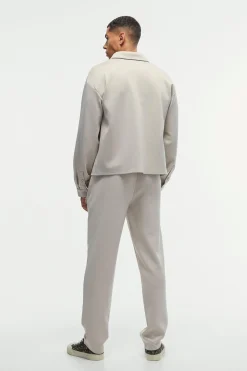 boohooMAN Tapered Pintuck Scuba Trouser | UK| Trousers|Sets & Co-Ords