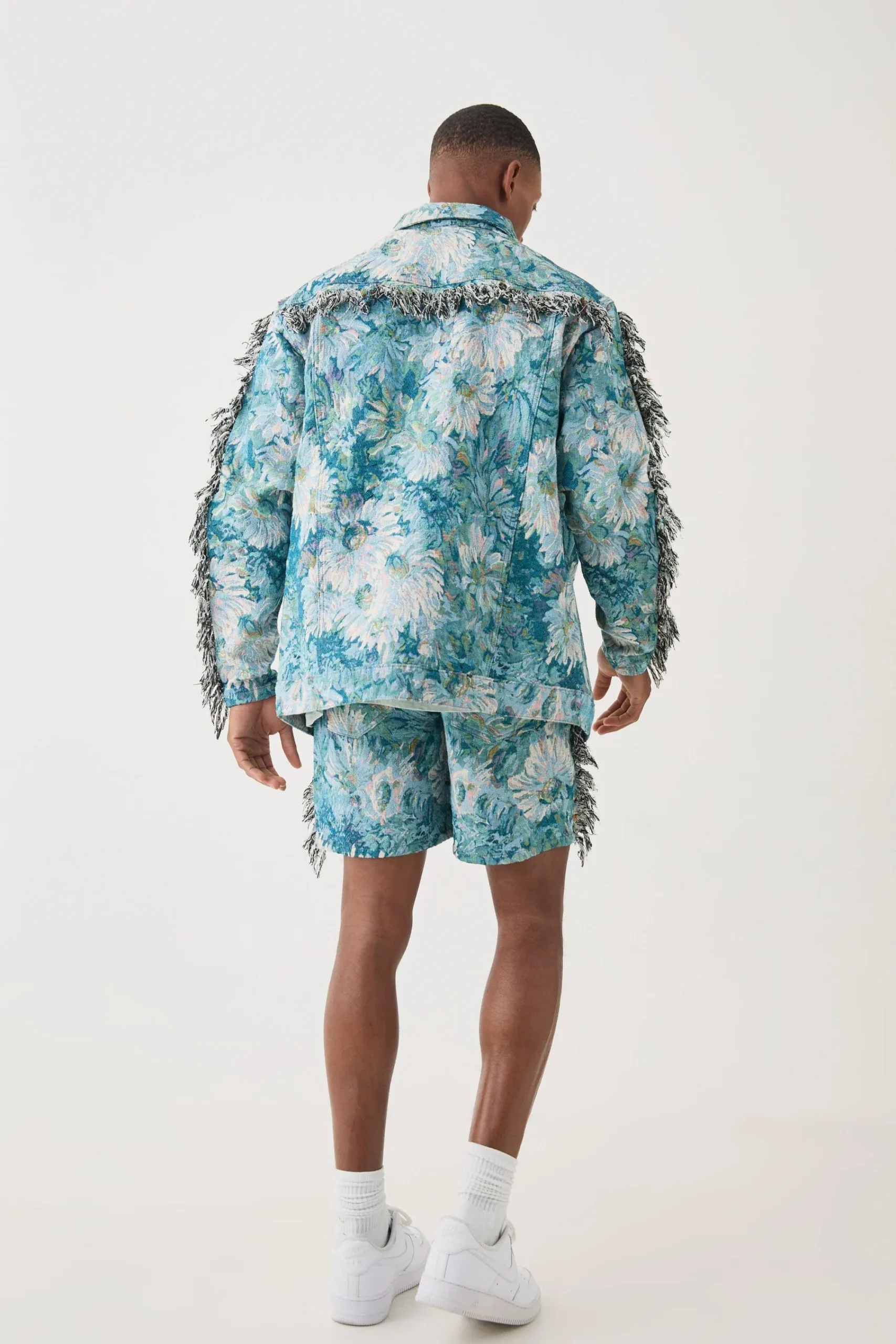 boohooMAN Tapestry Frayed Relaxed Fit Shorts | UK| Shorts