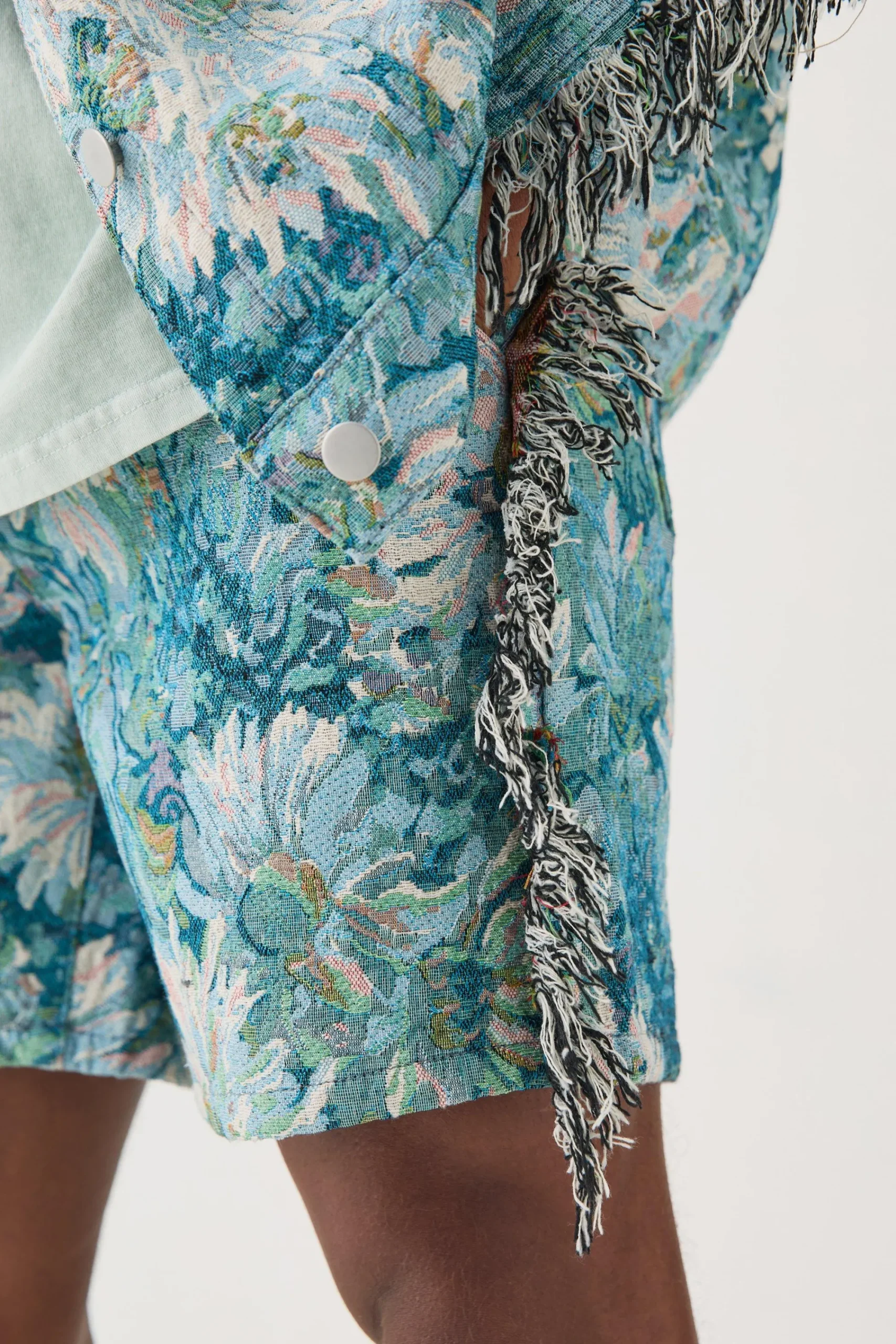 boohooMAN Tapestry Frayed Relaxed Fit Shorts | UK| Shorts