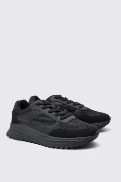 boohooMAN Tech Mesh Runner Trainer | UK| Trainers & Hi-Tops