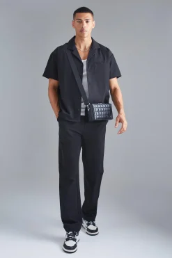 boohooMAN Technical Stretch Boxy Shirt & Trouser | UK| Sets & Co-Ords