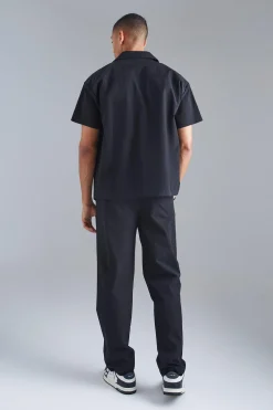 boohooMAN Technical Stretch Boxy Shirt & Trouser | UK| Sets & Co-Ords