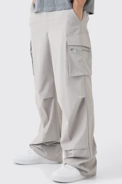 boohooMAN Technical Stretch Cargo Parachute Pants | UK| Trousers|Cargos