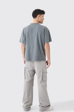 boohooMAN Technical Stretch Cargo Parachute Pants | UK| Trousers|Cargos