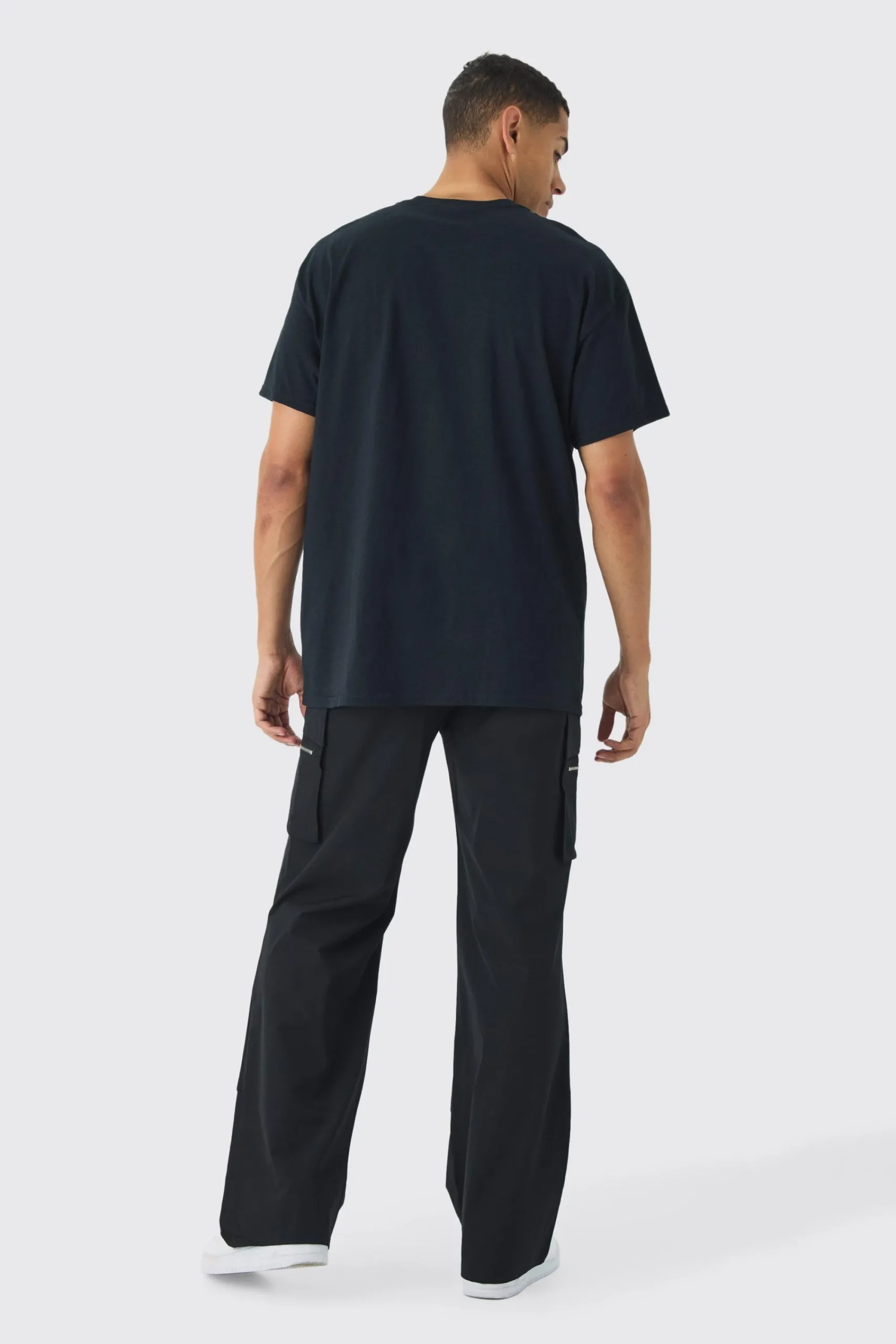 boohooMAN Technical Stretch Cargo Parachute Pants | UK| Trousers|Cargos