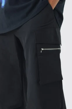 boohooMAN Technical Stretch Cargo Parachute Pants | UK| Trousers|Cargos