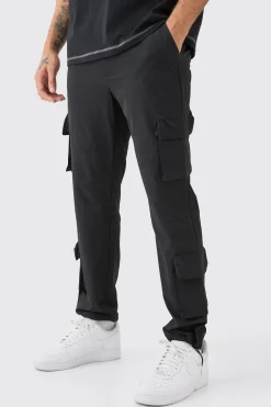 boohooMAN Technical Stretch 3d Cargo Pocket Trousers | UK| Trousers|Cargos