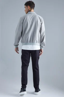 boohooMAN Technical Stretch Harrington With Patch Pockets | UK| Coats & Jackets