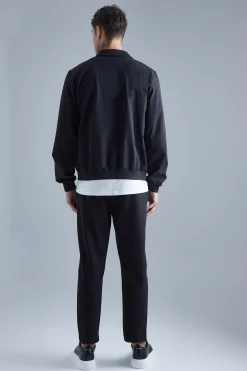 boohooMAN Technical Stretch Harrington With Patch Pockets | UK| Coats & Jackets