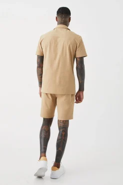 boohooMAN Technical Stretch Shirt & Short | UK| Sets & Co-Ords