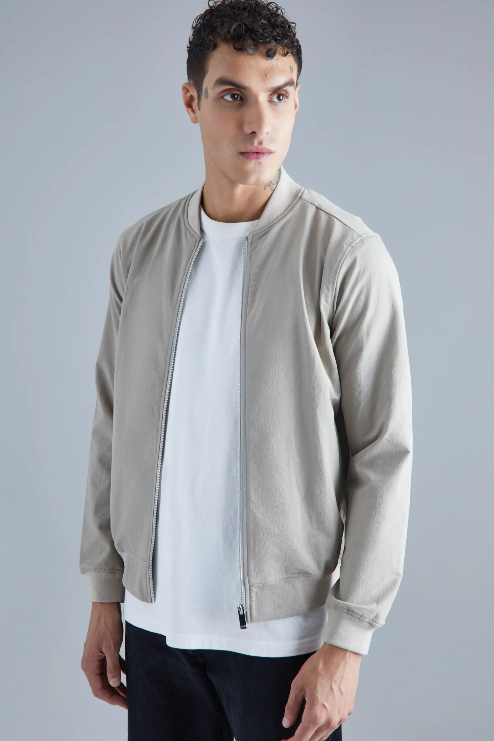boohooMAN Technical Stretch Smart Bomber | UK| Coats & Jackets