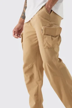boohooMAN Technical Stretch Straight Fit Cargo Trousers | UK| Trousers