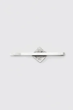 boohooMAN Texture Square Tie Bar | UK| Jewellery & Watches