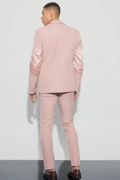 boohooMAN Textured Adjustable Waist Skinny Suit Trousers | UK| Suits & Tailoring