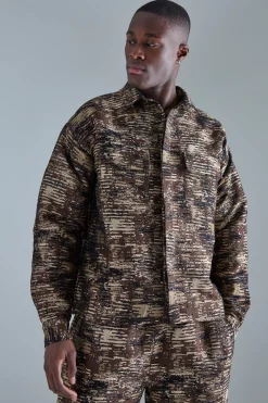 boohooMAN Textured Camo Patch Pocket Overshirt | UK| Sets & Co-Ords
