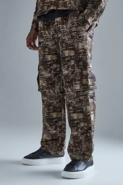 boohooMAN Textured Camo Relaxed Cargo Trouser | UK| Sets & Co-Ords