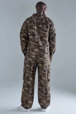 boohooMAN Textured Camo Relaxed Cargo Trouser | UK| Sets & Co-Ords