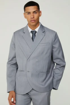 boohooMAN Textured Double Breasted Suit Jacket | UK| Suits & Tailoring
