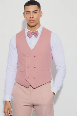 boohooMAN Textu Double Breasted Waistcoat | UK| Suits & Tailoring