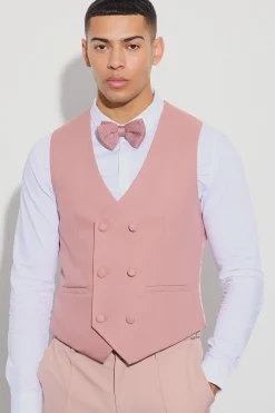 boohooMAN Textu Double Breasted Waistcoat | UK| Suits & Tailoring