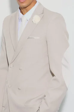 boohooMAN Textured Double Breasted Elbow Patch Blazer | UK| Suits & Tailoring