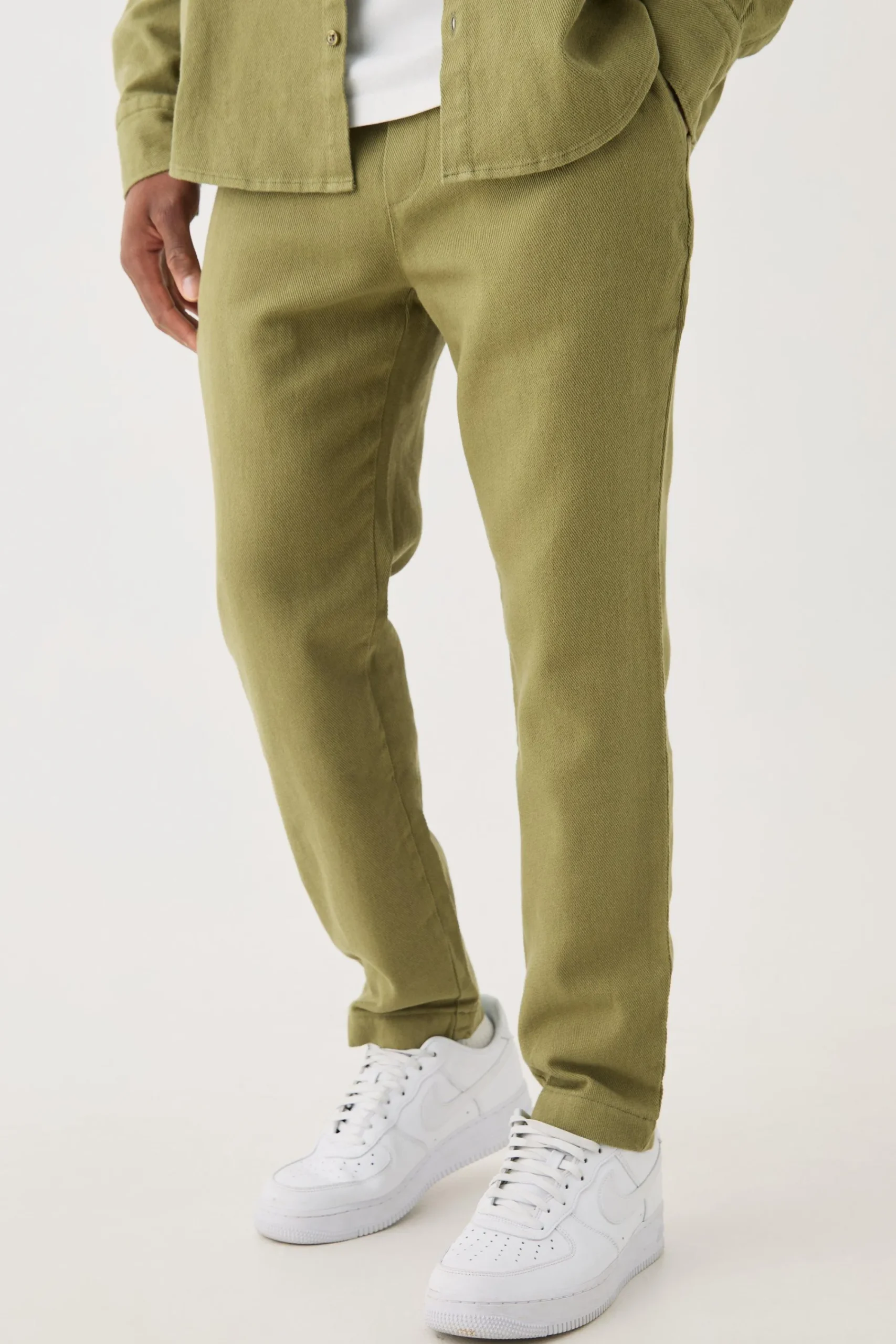 boohooMAN Textured Elasticated Waist Straight Fit Trousers | UK| Trousers|Sets & Co-Ords