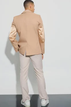 boohooMAN Textured Elbow Patch Slim Fit Blazer | UK| Suits & Tailoring