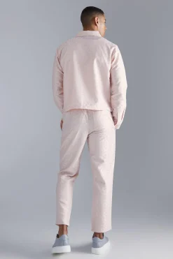 boohooMAN Textured Geo Boxy Zip Through Set | UK| Sets & Co-Ords