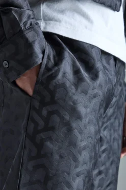 boohooMAN Textured Geo Tapered Trouser | UK| Sets & Co-Ords