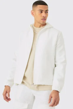 boohooMAN Textured Jacquard Smart Hooded Jacket | UK| Suits & Tailoring