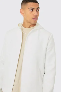 boohooMAN Textured Jacquard Smart Hooded Jacket | UK| Suits & Tailoring