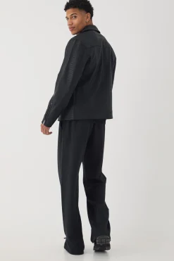 boohooMAN Textured PU Biker Jacket In | UK| Coats & Jackets