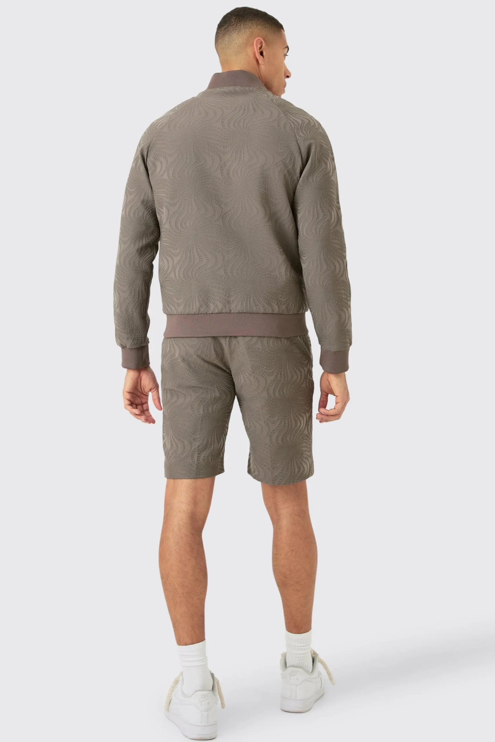 boohooMAN Textured Regular Fit Tailored Bomber Set | UK| Sets & Co-Ords