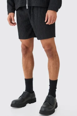 boohooMAN Textured Satin Elasticated Waist Shorts | UK| Shorts