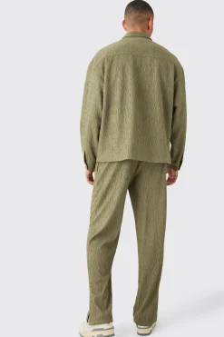 boohooMAN Textured Satin Elasticated Waist Split Hem Trousers | UK| Suits & Tailoring|Trousers