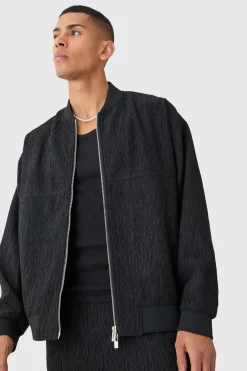 boohooMAN Textured Satin Oversized Bomber Jacket | UK| Suits & Tailoring