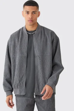 boohooMAN Textured Satin Oversized Bomber Jacket | UK| Suits & Tailoring