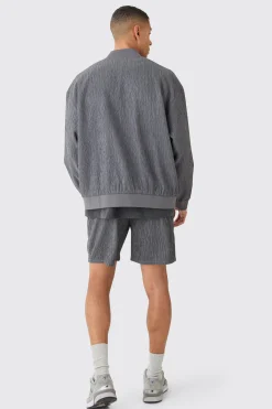 boohooMAN Textured Satin Oversized Bomber Jacket | UK| Suits & Tailoring