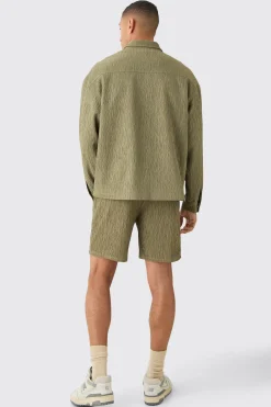 boohooMAN Textured Satin Oversized Fit Zip Up Harrington Suit | UK| Suits & Tailoring