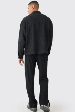 boohooMAN Textured Satin Zip Up Harrington Jacket | UK| Suits & Tailoring